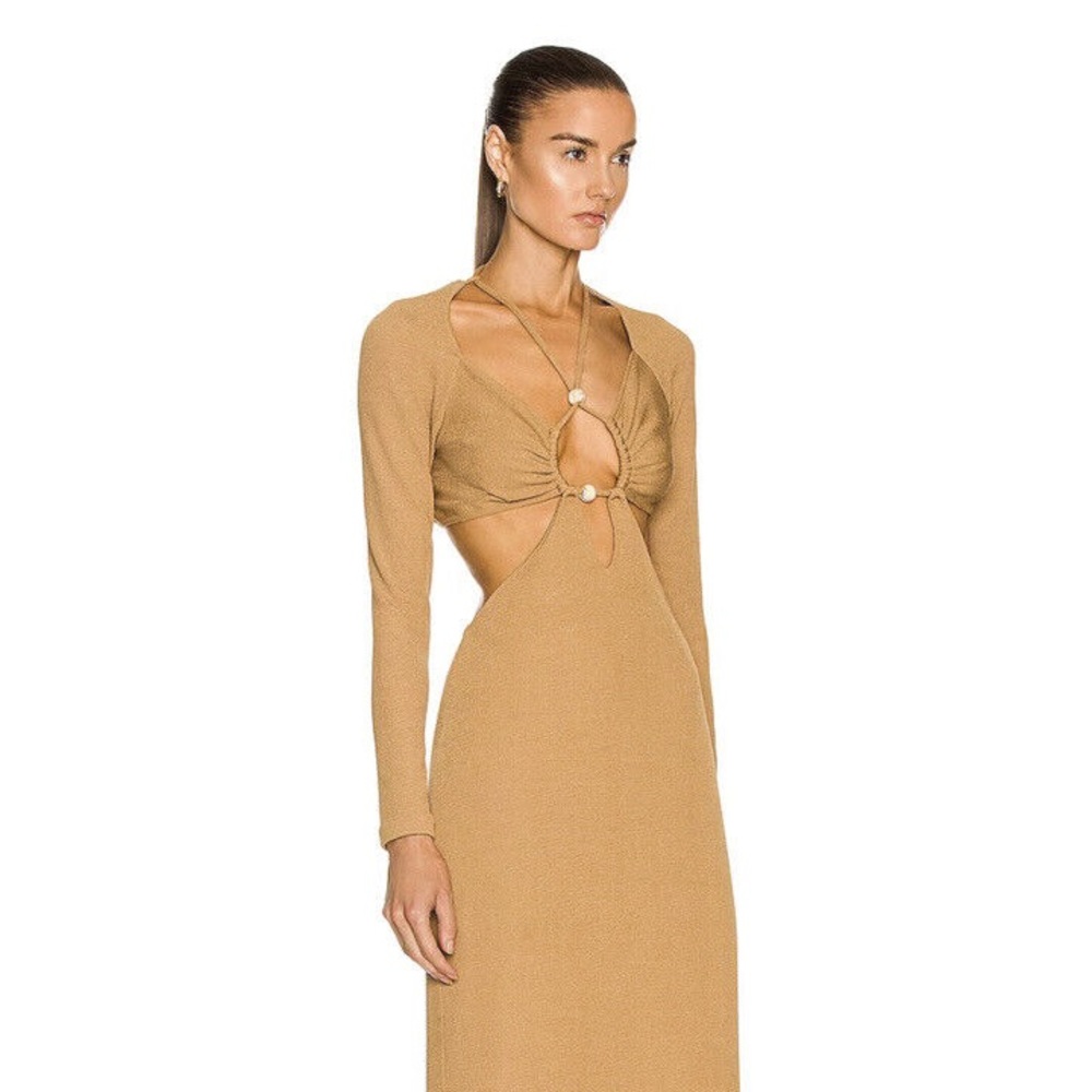 PATBO retails $795 beaded cut out maxi dress with stretch bodycon size large